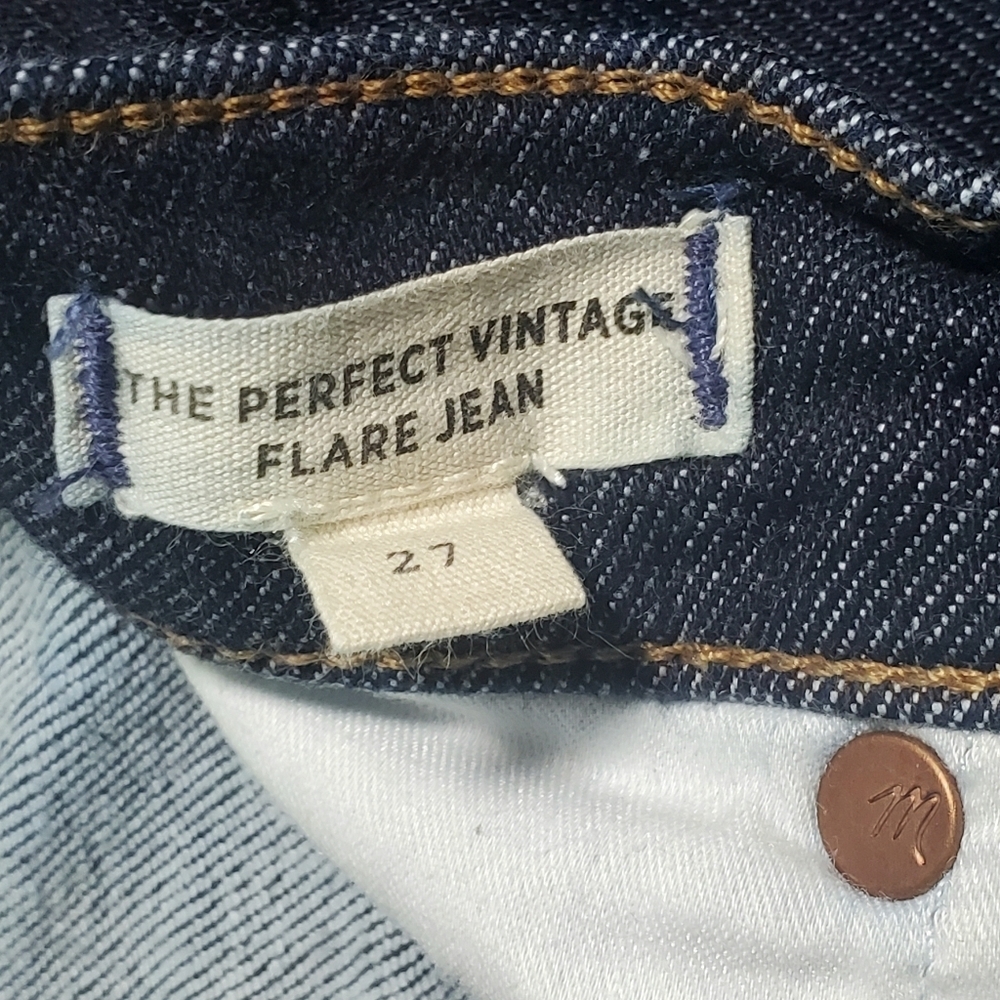 MADEWELL "The Perfect Vintage Flare" Jean Dark Wash Denim Women's Size 27 - Picture 8 of 16
